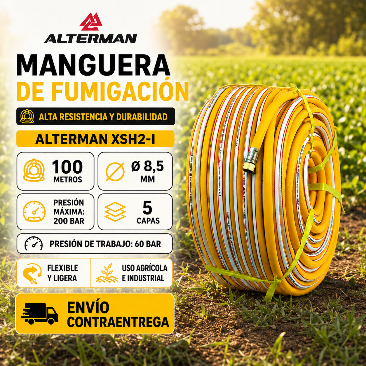 Manguera De Fumigación ALTERMAN 8.5Mm X 100M, XSH200-I