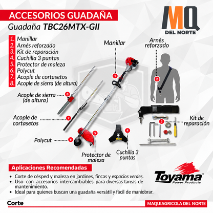 GUADAÑA MULTIFUNCIONAL TOYAMA - TBC26MTX (MULTIFUNCIONAL)