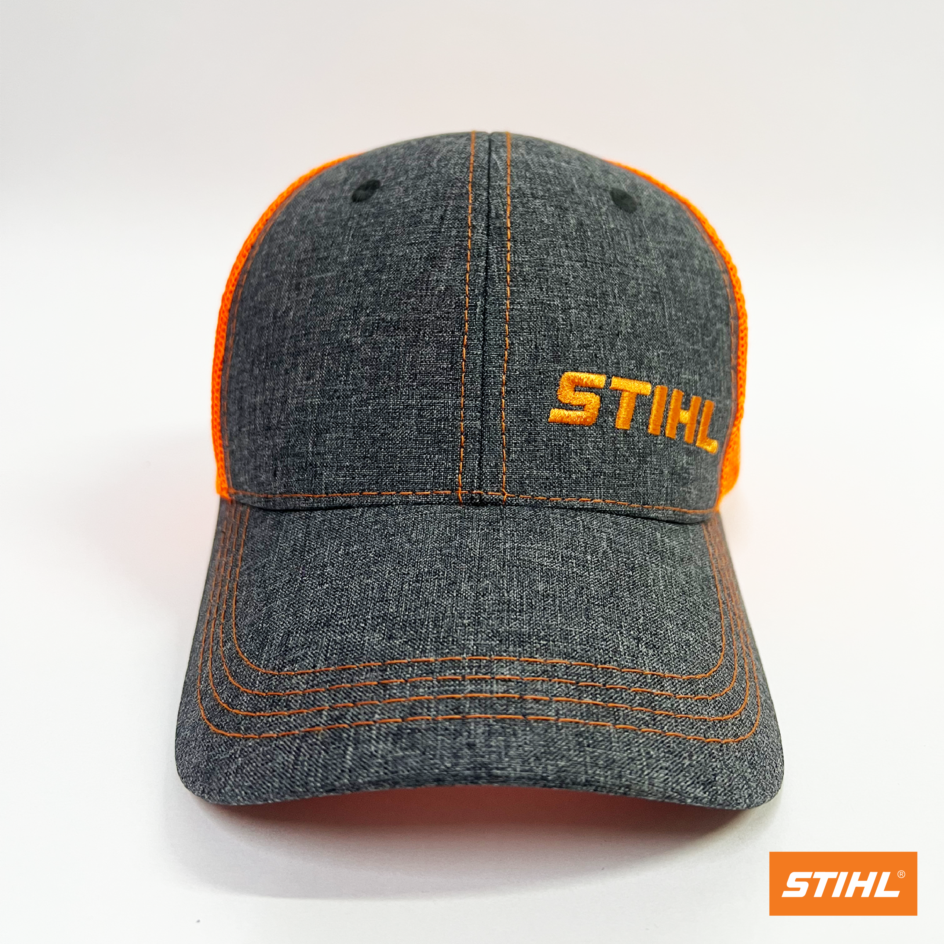 GORRA GRIS LINEAS NARANJAS STIHL - ORIGINAL