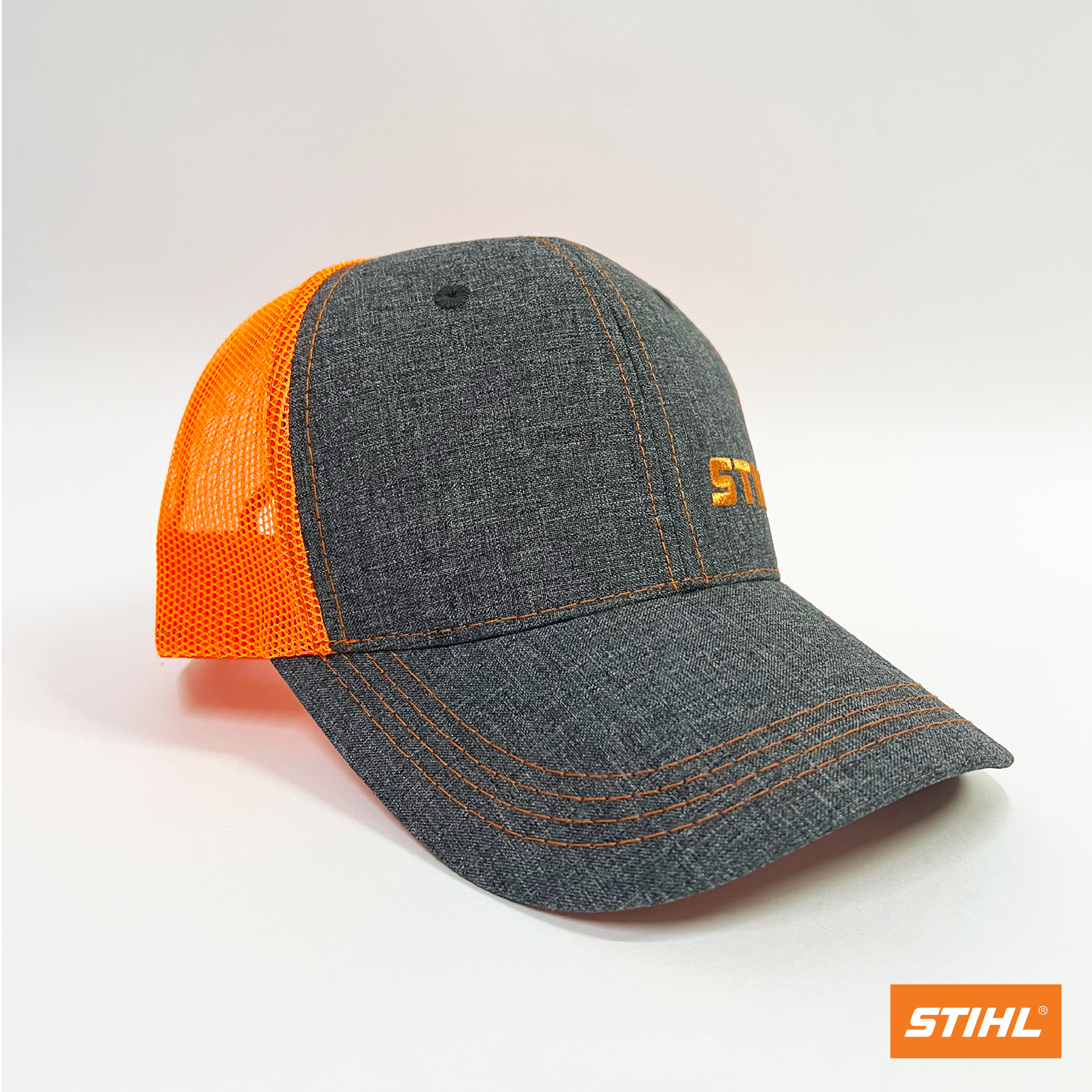 GORRA GRIS LINEAS NARANJAS STIHL - ORIGINAL