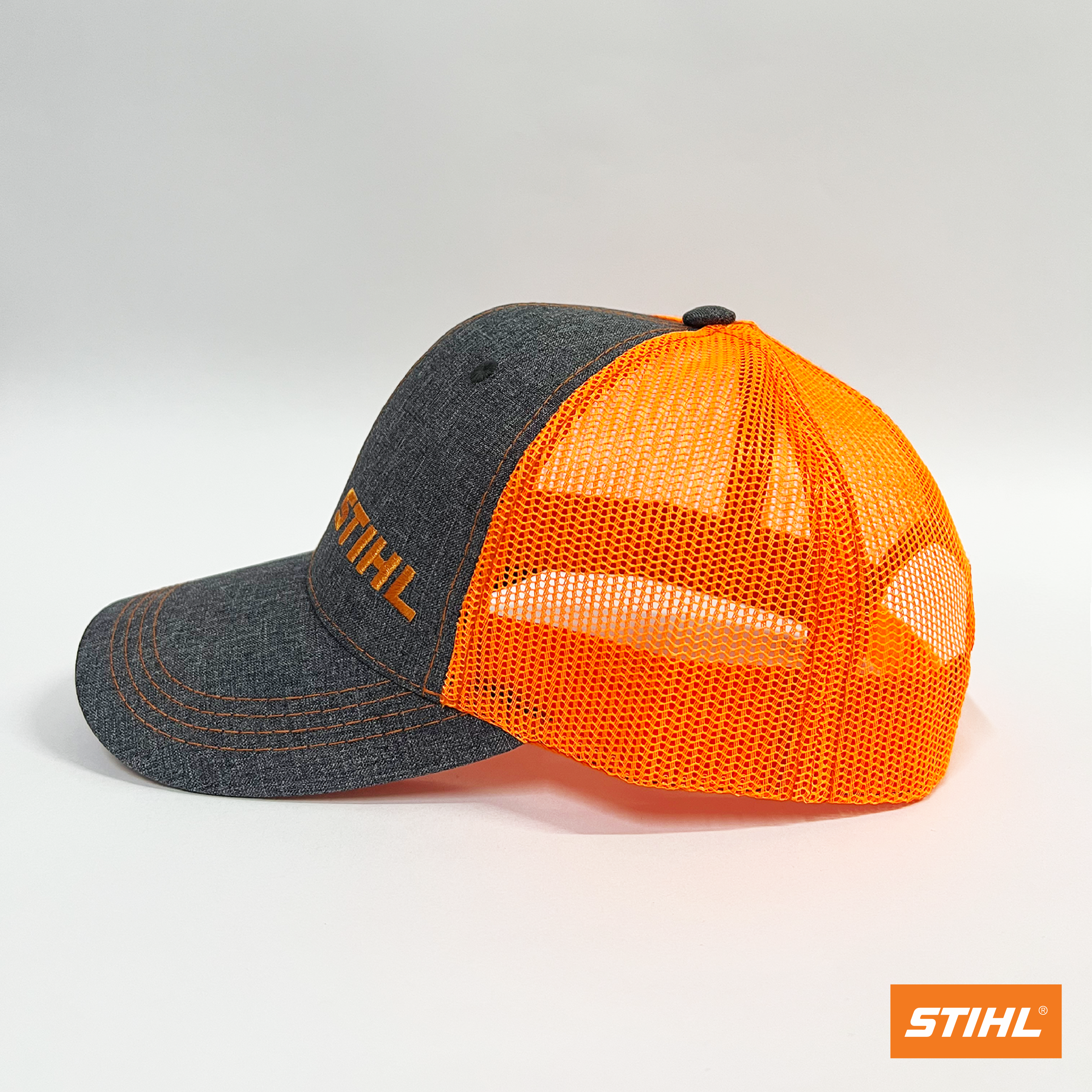 GORRA GRIS LINEAS NARANJAS STIHL - ORIGINAL