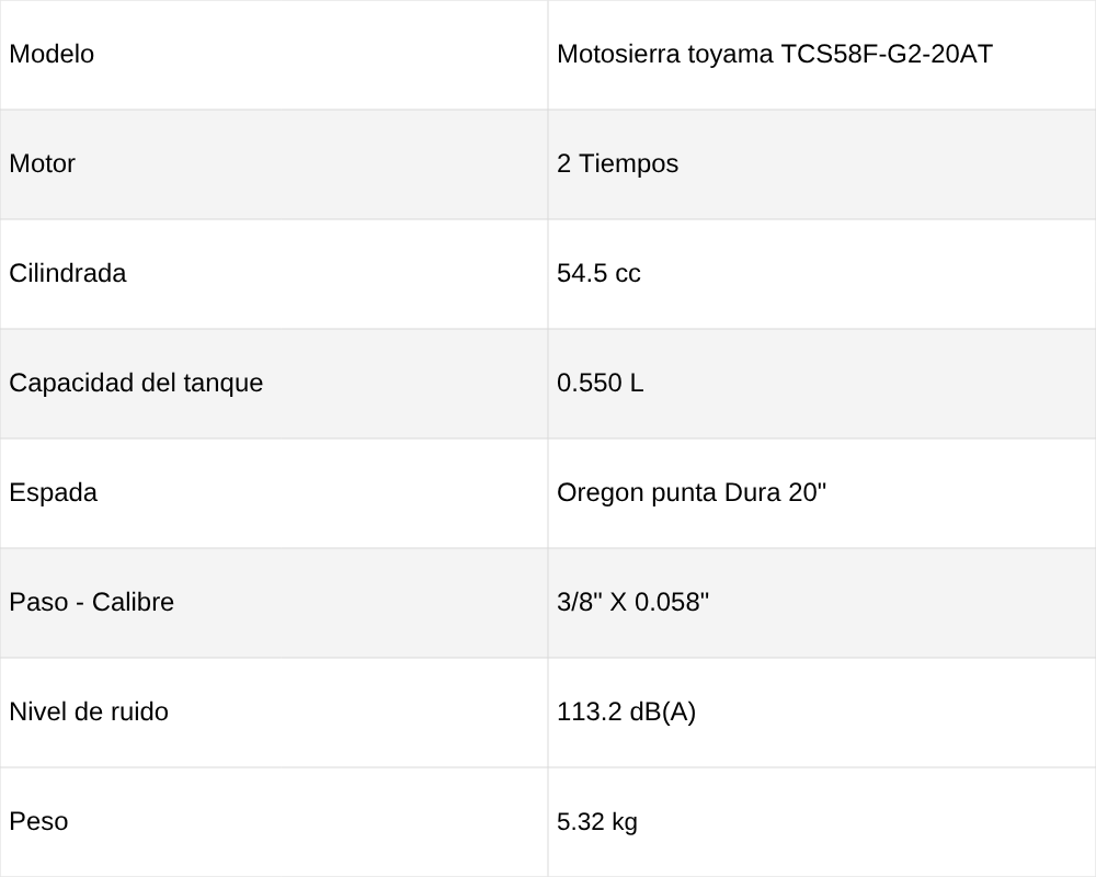 MOTOSIERRA TOYAMA /TCS58F-G2-20SN