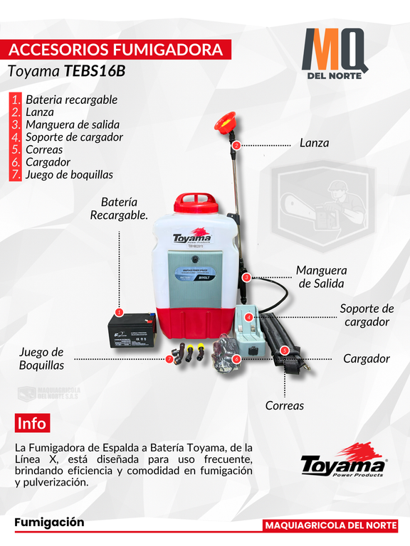 FUMIGADORA A BATERIA TOYAMA - TEBS16B