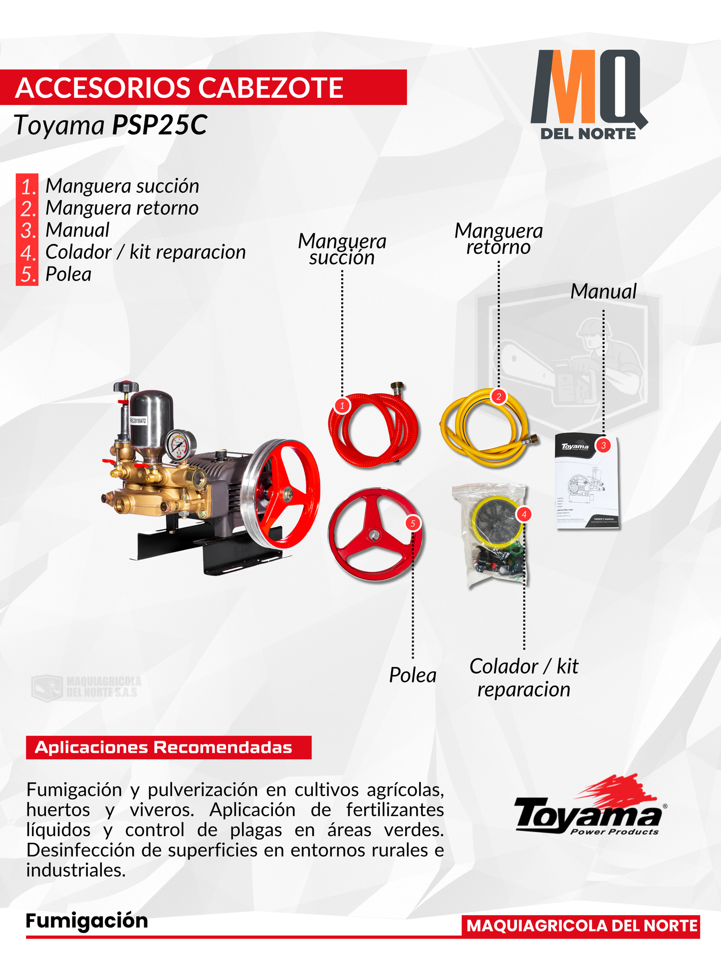 KIT DE CABEZOTE ESTACIONARIA TOYAMA PSP25C