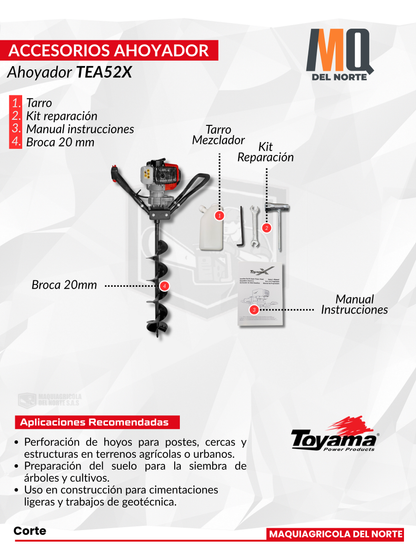 PERFORADORA DE TIERRA TOYAMA TEA52X-200 Gll