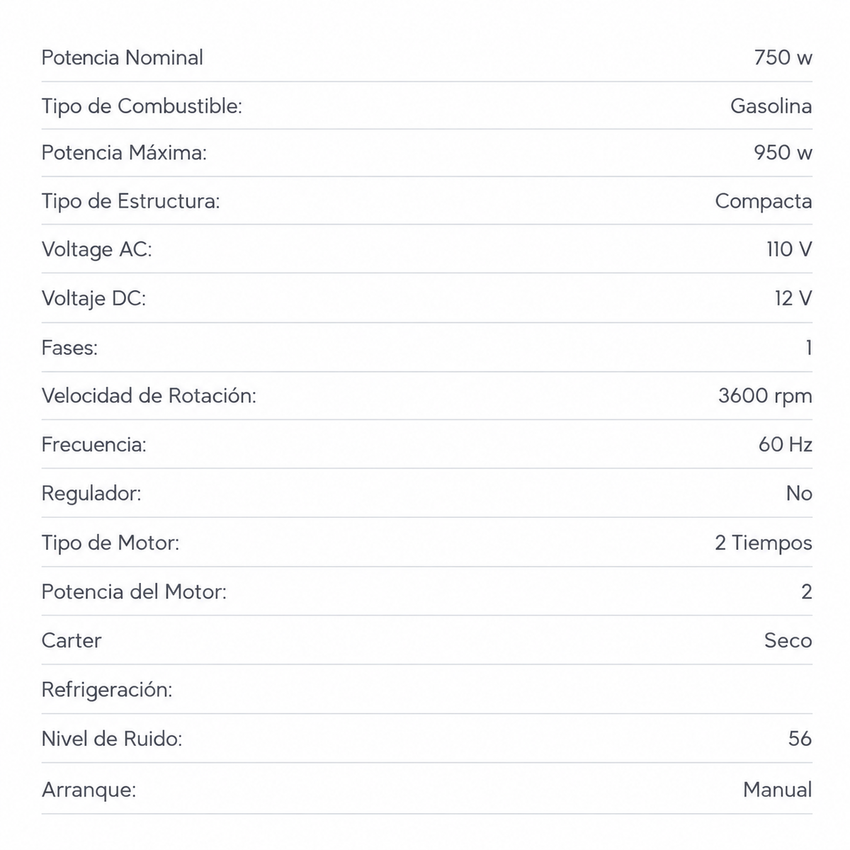 Generador Eléctrico a Gasolina ARVEK GE950G
